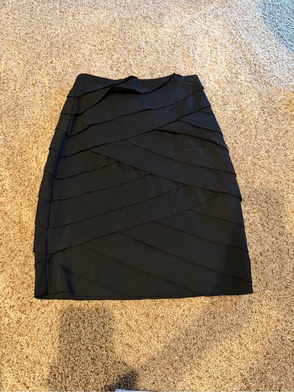 White House Black Market Black Layered Panel Pencil Skirt